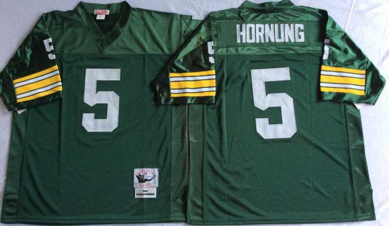 Packers 5 Paul Hornung Green M&N Throwback Jersey->nfl m&n throwback->NFL Jersey